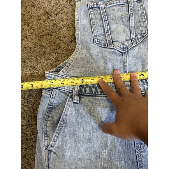 OLD NAVY Denim Acid Wash Overalls Straight Leg Workwear Y2K 90s Retro Casual 6 - Picture 12 of 12